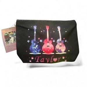 New! Taylor Swift Black 3 Guitar Make-up Bag